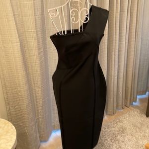 Sexy one strap black Holiday Dress stretch